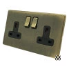 Double 13 Amp Socket - Black Trim