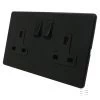 Double 13 Amp Socket - Black Trim