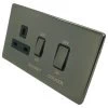 45 Amp Double Pole Switch with 13 Amp Socket - Black Trim