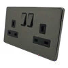 Double 13 Amp Socket - Black Trim