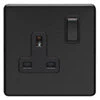 Single 13 Amp Socket - Black Trim