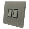Contemporary Screwless Brushed Nickel Light Switch - 3