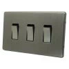 3 Gang 2 Way 10 Amp Switches - Black Trim - Double Plate