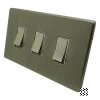 3 Gang 2 Way 10 Amp Switches - White Trim - Double Plate