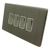 Contemporary Screwless Brushed Nickel Light Switch - 10
