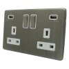 Double13 Amp Plug Socket With 2 USB A Charging Ports - White Trim