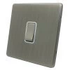 1 Gang 10 Amp 2 Way Light Switch : White Trim Contemporary Screwless Brushed Nickel Light Switch