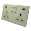 Double 13 Amp Socket with 2 USB A Charging Ports