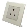 3 Round Pin 5 Amp Socket - White Trim