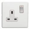 Single 13 Amp Socket - White Trim