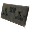 Double 13 Amp Socket - Black Trim