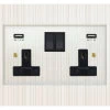 Double 13 Amp Plug Socket with 2 USB A Charging Ports