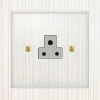 1 Gang 2 Amp Round Pin Plug Socket : White Insert