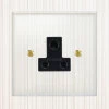 1 Gang 5 Amp Round Pin Plug Socket : Black Insert