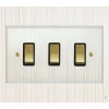 3 Gang 20 Amp 2 Way Light Switches : Black Insert