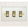 3 Gang 20 Amp 2 Way Light Switches : White Insert