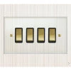 4 Gang 20 Amp 2 Way Light Switches : Black Insert