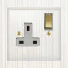 1 Gang 13 Amp Switched Plug Socket : White Insert