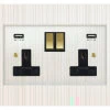 Single 13 Amp Socket with USB A Charging Port - Black Trim