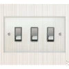 3 Gang 20 Amp 2 Way Light Switches : White Insert