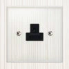 1 Gang 2 Amp Round Pin Plug Socket : Black Insert