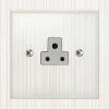 1 Gang 2 Amp Round Pin Plug Socket : White Insert