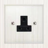 1 Gang 5 Amp Round Pin Plug Socket : Black Insert