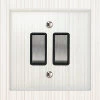 2 Gang 20 Amp 2 Way Light Switches : Black Insert