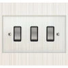 3 Gang 20 Amp 2 Way Light Switches : Black Insert