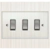 3 Gang 20 Amp 2 Way Light Switches : White Insert