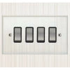 4 Gang 20 Amp 2 Way Light Switches : Black Insert