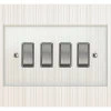 4 Gang 20 Amp 2 Way Light Switches : White Insert