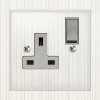 1 Gang 13 Amp Switched Plug Socket : White Insert