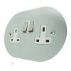 2 Gang - Double socket with on | off switches : White Trim