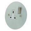 1 Gang - Single socket with on | off switch : White Trim