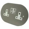 2 Gang - Double socket with on | off switches : White Trim