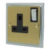 1 Gang - Single socket with on | off switch : Black Trim