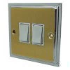 2 Gang - Twin light switch will work on one way or two way circuits : White Trim