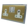 2 Gang - Double socket with on | off switches : White Trim