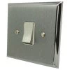 1 Gang Intermediate Light Switch : White Trim Duo Premier Plus Satin Chrome (Cast) Intermediate Light Switch