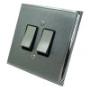 2 Gang 2 Way 10 Amp Switches - Black Trim