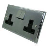 Double 13 Amp Socket - Black Trim