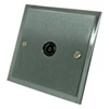 Single Isolated TV | Coaxial Socket - Black Trim