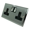 Double 13 Amp Socket - Black Trim