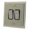 2 Gang 2 Way 10 Amp Switches - Black Trim