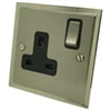 Single 13 Amp Socket - Black Trim