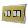 4 Gang 2 Way Light Switch - Quadruple light switch will work on one way or two way circuits : Black Trim