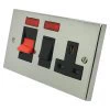 Cooker Control - 45 Amp Double Pole Switch with 13 Amp Plug Socket - Black Trim