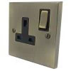 Single 13 Amp Socket - Black Trim