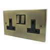 Double 13 Amp Socket - Black Trim